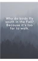 Why do birds fly south in the Fall? Because it's too far to walk.