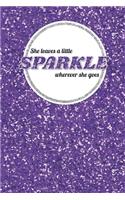 She Leaves a Little Sparkle Wherever She Goes, 2020 Weekly Planner: 12-Month Calendar (Jan 2020 - Dec 2020), 6" x 9", Purple Faux Glitter