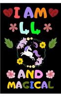 I Am 44 and Magical: Happy Magical 44th Birthday Notebook & Sketchbook Journal for 44 Year old Girls and Boys, 100 Pages, 6x9 Unique B-day Diary, ... Unicorn Rainbow Sta