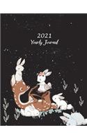 2021 Yearly Journal: Cute Pet, Yearly Calendar Book 2021, Weekly/Monthly/Yearly Calendar Journal, Large 8.5" x 11" 365 Daily journal Planner, 12 Months Calendar, schedul