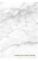 Composition Book: Marble + Gold Wide Lined Small Notebook 110-Page Blank Large Wide Ruled Journal for Jotting Doodling Journaling Writing Notes for Women Girls Teens 