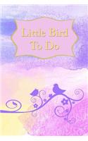 Little Bird to Do: 127 to Do Journal and Goals Lined Page Softcover Planner, College Ruled Notebook (6x9, 127 Pages), Pastel/Sky(27 Mirage)