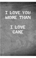I Love You More Than I Love Cake: Chalkboard Heart Themed Notebook or Journal for Someone You Love