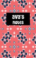 Ava's Notes: Coral Personalised College Ruled Notebook