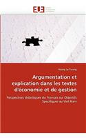 Argumentation Et Explication Dans Les Textes d''�conomie Et de Gestion: (Omn.Univ.Europ.)