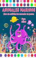 Libro de actividades con marcador de puntos de animales marinos