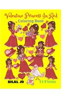 Valentine Princess In Red Coloring Book