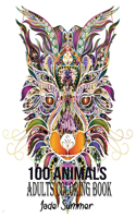 100 animals adults coloring book jade sumer
