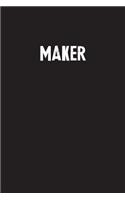 Maker: Simple Blank Lined Notebook Journal