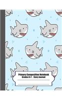 Primary Composition Notebook: Primary Composition Notebook Story Paper - 8.5x11 - Grades K-2: Baby Shark School Specialty Handwriting Paper Dotted Middle Line (Kindergarten Compo