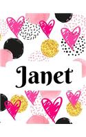 Janet: Personalized Name Journal with Blank Lined Paper