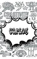 Carlos: Jiu-Jitsu Training Log Book Doodle Journal Notebook 120 Pages 6x9