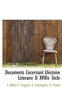 Documents Cncernant Lhistoire Ltt Raire D Xviiie S Cle