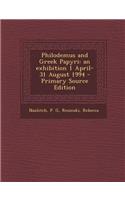 Philodemus and Greek Papyri
