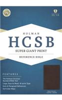 HCSB Super Giant Print Reference Bible, Brown Genuine Cowhid