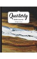 Quarterly Bullet Journal: Marble Wave Abstract Grid, 8x10 inch, 90 pages: Small Journal Notebook Diary for Adults, Man, Woman and Kids(Journals to Write in)