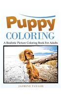 Puppy Coloring: A Realistic Picture Coloring Book For Adults