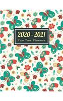 2020-2021 Two Year Planner: Green Butterfly Two Year Planner, Two Year Calendar 2020-2021, Daily Monthly Planner 2020 Size 8.5 x 11 Inch, Business Planners, Agenda, Schedule, O