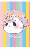Faustine: Licorne Et Chevaux: Personalisé Carnet De Notes Cadeau Ligné Pour Les Filles Et Étudiantes