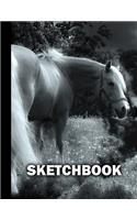 Sketchbook: Horse Cover Design - White Paper - 120 Blank Unlined Pages - 8.5" X 11" - Matte Finished Soft Cover