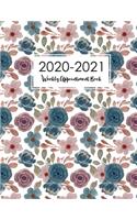 2020-2021 Weekly Appointment Book Daily Hourly Planner: Floral Watercolor Cover - 14 Months Daily Weekly Monthly Calendar Planner for To Do List and Academic Agenda Schedule - Appointment Book Daily and H