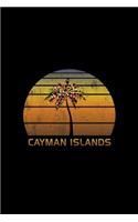 Cayman Islands: Christmas Notebook With Retro Caribbean Sunset Holiday Palm Tree Design. Vintage Soft Cover Travel Journal Diary With Lined Wide Ruled Paper.