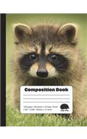 Cute Raccoon Baby - College Ruled Composition Book