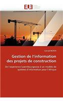 Gestion de l''information Des Projets de Construction