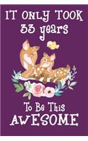 It only took 33 years to be this awesome: 33 Year Old Perfect Birthday Gift for Boys and Girls