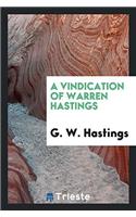 Vindication of Warren Hastings
