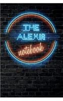 The ALEXIS Notebook: Vintage Blank Ruled Personalized & Custom Neon Sign Name Dotted Notebook Journal for Boys & Men. Wall Background. Funny Desk Accessories. Retro Back