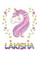 Lakisha: Lakisha Notebook Journal 6x9 Personalized Gift For Lakisha Unicorn Rainbow Colors Lined Paper