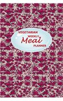 Vegetarian Weekly Meal Planner: 52 weeks of Food Menu Planning with Grocery Shopping List, Recipe pages Size 6x9 in - Red Rose Print