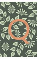 Q: Green leaf cork effect initial lined notebook jotter