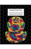Hexagonal Graph Paper: Organic Chemistry & Biochemistry Notebook, Vibrant Old Scuba Diving Equipment Cover, 160 Pages (8.5 x 11 inch, 1/4 inch hexagons)