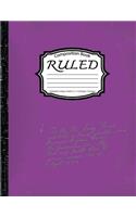 Ruled Composition: Notebook College ruled:8.5 x 11 inch, Paper 110 pages, Perple