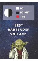 Medium College-Ruled Notebook, 120-page, Lined - Best Gift For Bartender - Funny Yoda Quote - Present For Bartending: Star Wars Motivational Themed Journal For School Notes, Student Work, Mixologist Job, Tracking Goals