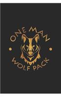 One man wolf pack: 6x9 Wolf - blank with numbers paper - notebook - notes
