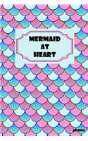 Mermaid At Heart Journal: 110 Blank Lined Pages - 6" x 9" Notebook