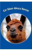 Eat Sleep Alpaca Repeat: 6 X 9 100 Page College Ruled Journal for Writing or Keeping Notes on Your Herd