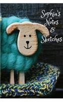 Sophia's Notes and Sketches: Cuddly Sheep Notebook and Sketchbook for a Girl Named Sophia