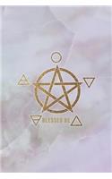 Blessed Be: Marble Gold Pentacle Elements Witchcraft Journal Notebook