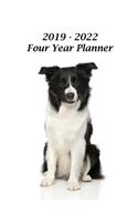 2019 - 2022 Four Year Planner: Border Collie Cover - Includes Major U.S. Holidays and Sporting Events