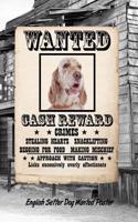 English Setter Dog Wanted Poster