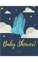 Baby Shower Guest Book, Spaceship, Boy