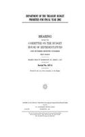 Department of the Treasury budget priorities for fiscal year 2002