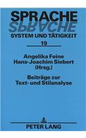 Beitraege Zur Text- Und Stilanalyse