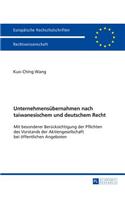 Unternehmensuebernahmen nach taiwanesischem und deutschem Recht