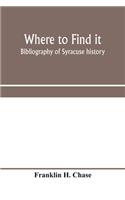 Where to find it; bibliography of Syracuse history