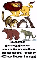 100 Pages Animals Book For Coloring